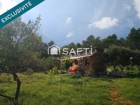 cotignac – terrain agricole 6000 m² avec tiny house autonome (eau + électricité)
