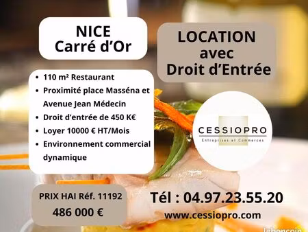restaurant 110 m² nice