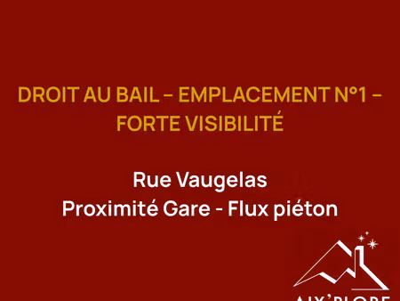 droit au bail – emplacement n°1 – forte visibilité