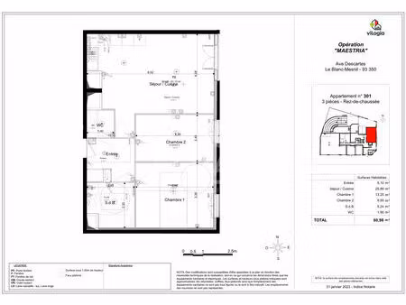 appartement 3 pièces 61 m² à vendre / acheter le blanc-mesnil 93150 ? | era immobilier