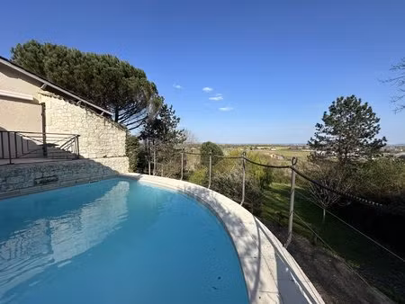 maison vue dominante avec piscine