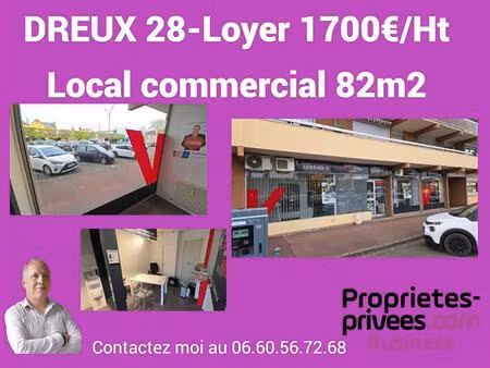 local commercial dreux centre 82 m2