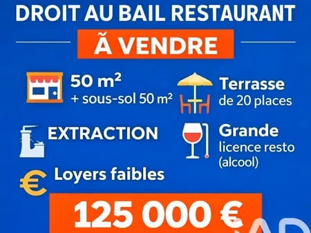 vente local commercial 50 m²