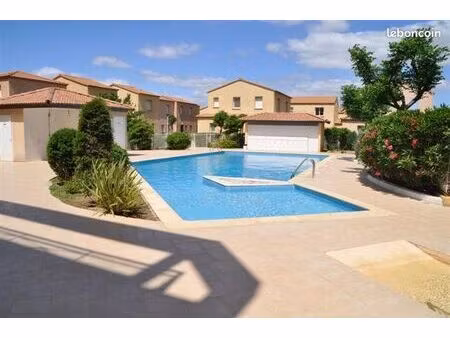 vente | maison t3 | 3p | 2ch | 45.69 m² | valras-plage | expo nord/sud | terrasse · piscin