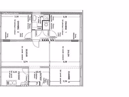 appartement 5 pièces 75 m²