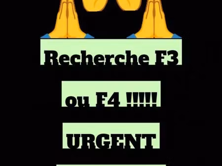 recherche un f3 ou f4. très urgent