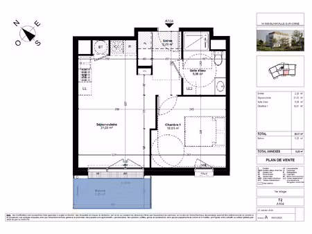 achat appartement 2 pièces 39m² blainville sur orne 14550