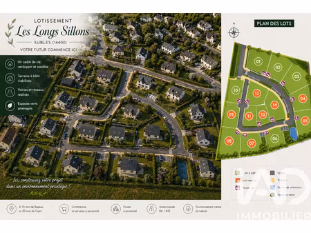 vente terrain à subles (14400) : à vendre / 730m² subles
