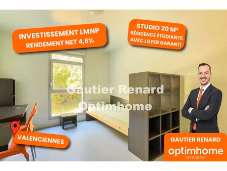 vente appartement 1 pièce 19 m² à valenciennes (59300)  49 000 €