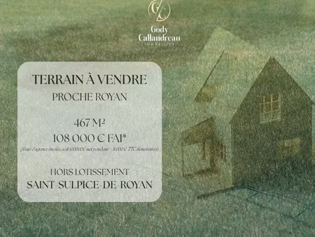 proche royan - terrain à bâtir de 467 m²