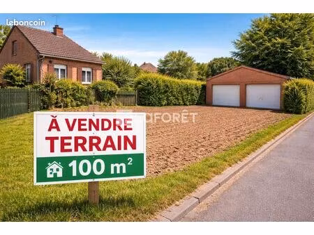 terrain 100 m² halluin
