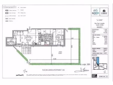 appartement 2 pièces 57 m²