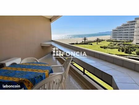 canet sud thalasso – t2 45 m² – terrasse – accès direct plage – garage + parking + 2 celli