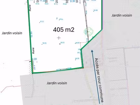 terrain à bâtir 405m2 - libre constructeur