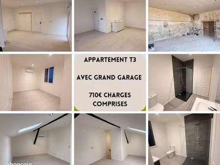 superbe t3 neuf 67m² + garage xxl (50m²) - proche mâcon / a6