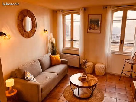 direct particulier - t3 - libre au 01/08 - climatisé  totalement meublé  équipé et décoré 