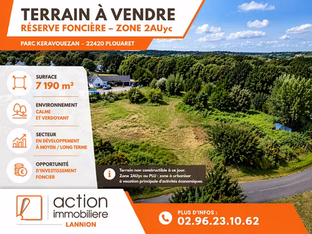 vente terrain 7190 m² à plouaret (22420)  74 200 €