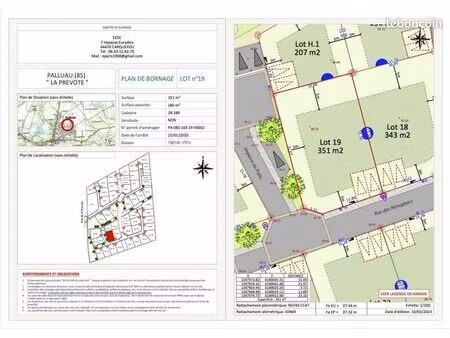terrain 351 m² palluau