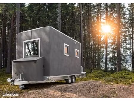 maison mobile 4 saisons sur roues — 15 m² tout équipé  7 couchages  livraison clé en main