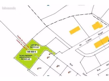 ? terrain constructible viabilisé de 1 160 m² – fontaine-henry