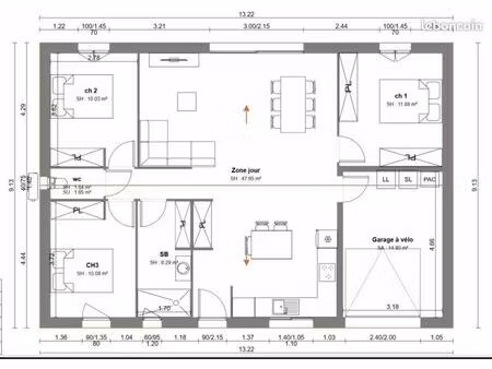 maison 4 pièces 87 m²