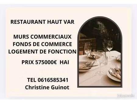 fonds de commerce restaurant 266 m²