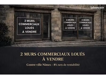 nîmes centre – 2 murs commerciaux loués – 8% net