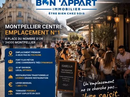 fonds de commerce 45 m² montpellier