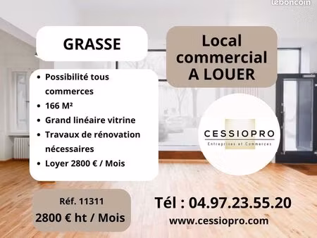 murs commerciaux 166 m² grasse