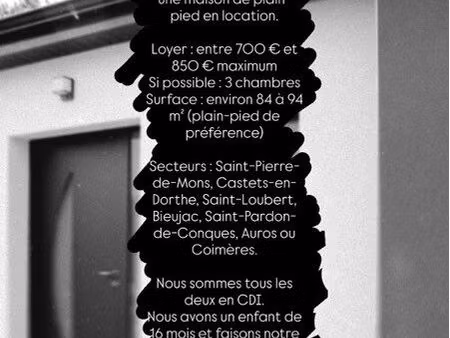location maison dans le 33 urgent