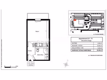studio meublé de 23m² situé aux argoulets