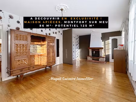 exclusivité – maison 3 chambres + combles aménageables – 526 m² de terrain – montfort-sur-
