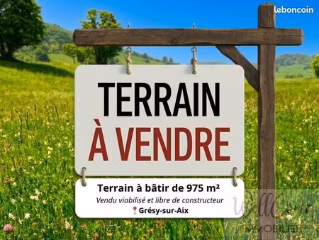 terrain 975 m² gresy sur aix