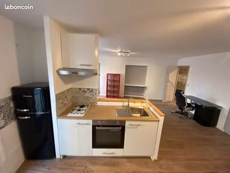 f2 meublé avec cours privative (centre ville)