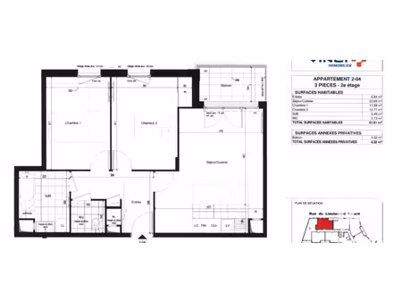 vente appartement 3 pièces 61 m² chatou (78400)