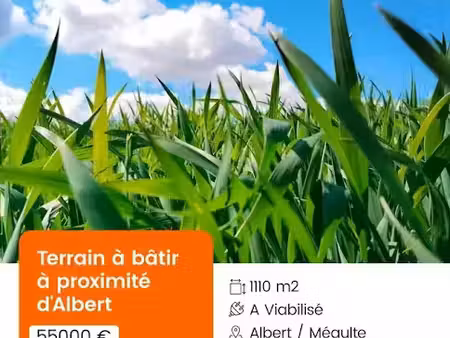 vente terrain 1110 m² à dernancourt (80300)  50 000 €