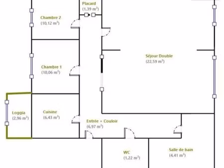 appartement 2chambres excellent état