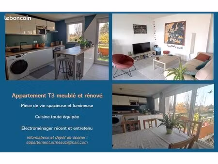 appartement meublé t3 (ormeau / montaudran) – 63 m²