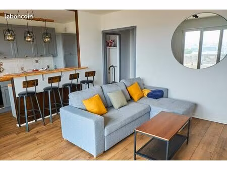 t3 meublé 64 m² – refait à neuf – parking – sans vis-à-vis