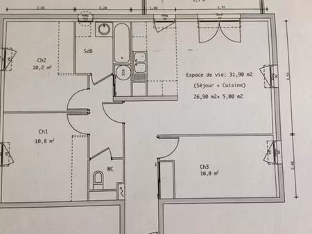 location appartement 4 pièces 73 m² à saint maximin (60740)  1 120 €