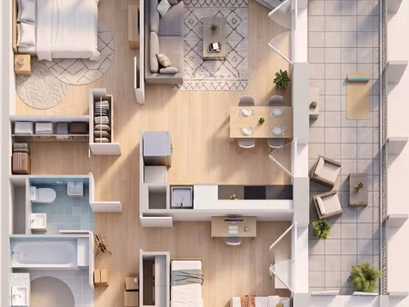 appartement à vendre pantin 3 pièce(s) 66m2 398 104€