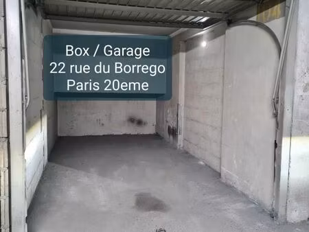 location box / garage - rue du borrego  paris 20eme