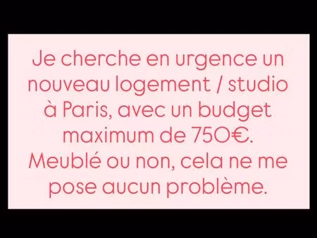 urgent cherche studio ou chambre