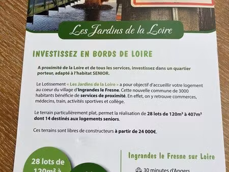 terrains viabilisés ingrandes/loire