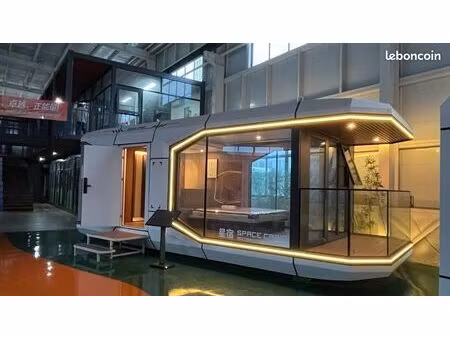 mobil-home space capsule futuriste 28 m² – design unique – clé en main