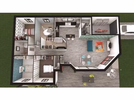 terrain avec maison neuve à vendre