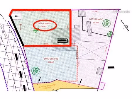 terrain constructible de 451 m2 - ravine des cabris