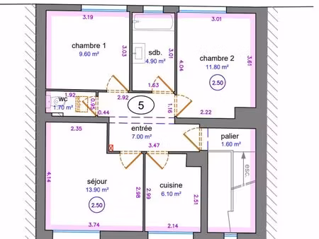 tomblaine lumineux f3 55m² - garage et terasse possible