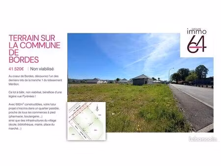 terrain 692 m² bordes
