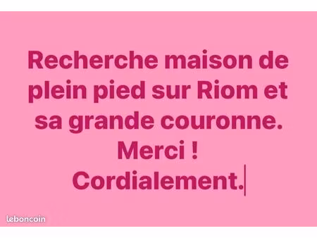 recherche maison de plein pied